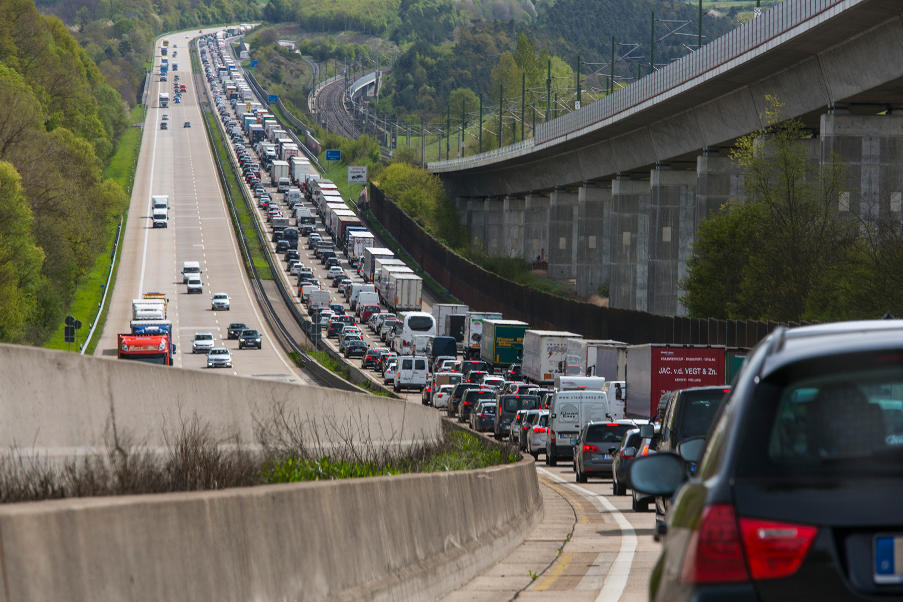 Stau auf der Autobahn Stau auf der Autobahn
